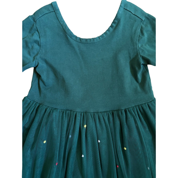 Hanna Andersson Green Embroidered A-Line Reindeer Dress - Picture 5 of 6